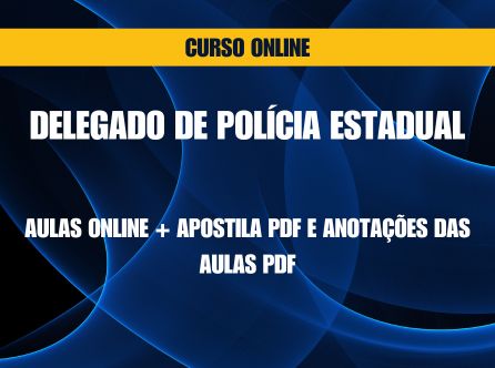 DELEGADO DE POLÍCIA ESTADUAL: AULAS ONLINE + APOSTILA PDF E ANOTAÇÕES DAS AULAS PDF